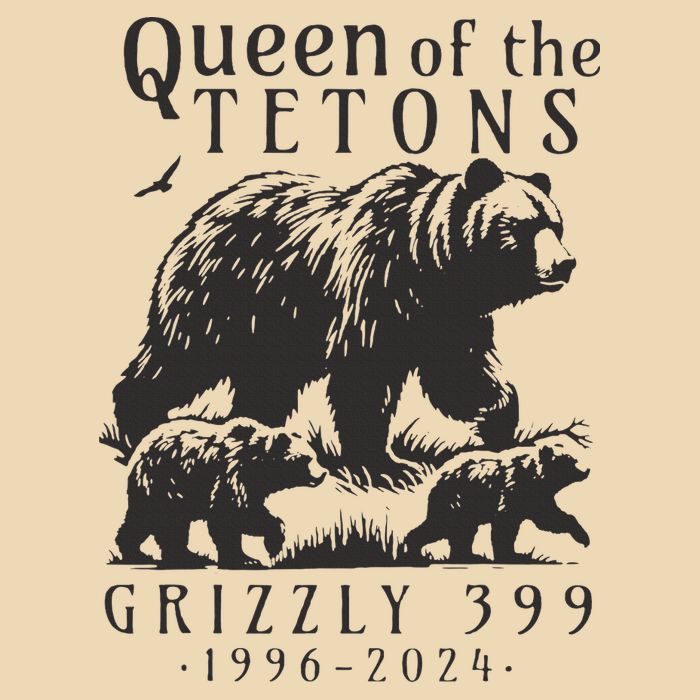 Retro Bear Queen Of The Tetons Grizzly 399 National Park Zip Tote Bag