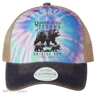 Retro Bear Queen Of The Tetons Grizzly 399 National Park Legacy Tie Dye Trucker Hat