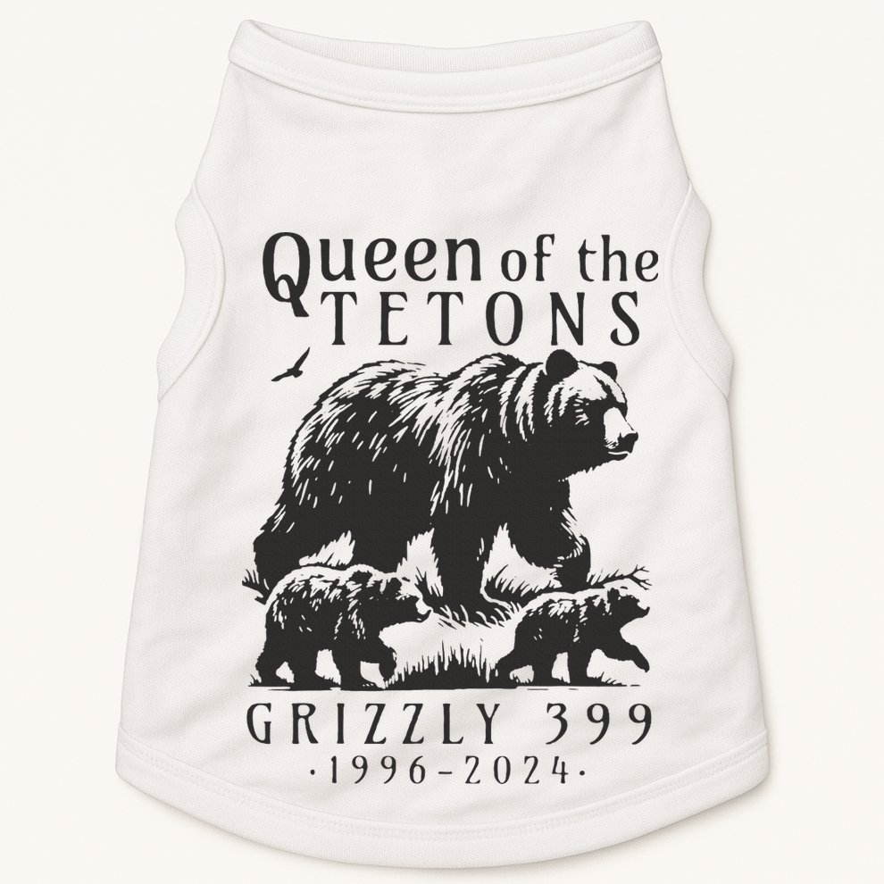 Retro Bear Queen Of The Tetons Grizzly 399 National Park Doggie Tank
