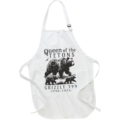 Retro Bear Queen Of The Tetons Grizzly 399 National Park Full-Length Apron With Pockets