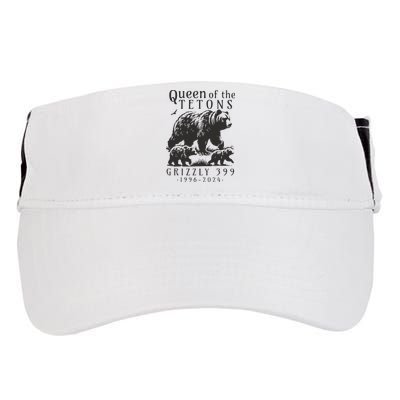 Retro Bear Queen Of The Tetons Grizzly 399 National Park Adult Drive Performance Visor