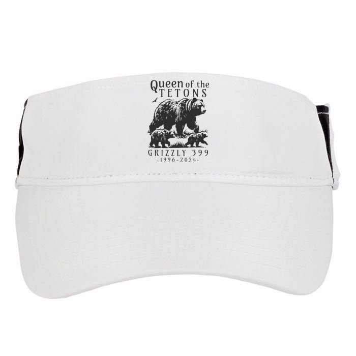 Retro Bear Queen Of The Tetons Grizzly 399 National Park Adult Drive Performance Visor