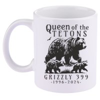 Retro Bear Queen Of The Tetons Grizzly 399 National Park 11oz C Handle Ceramic Mug