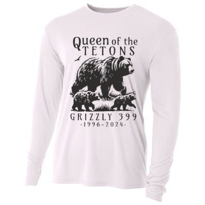 Retro Bear Queen Of The Tetons Grizzly 399 National Park Cooling Performance Long Sleeve Crew