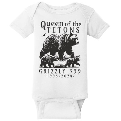 Retro Bear Queen Of The Tetons Grizzly 399 National Park Baby Bodysuit