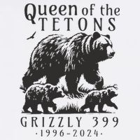 Retro Bear Queen Of The Tetons Grizzly 399 National Park Golf Towel