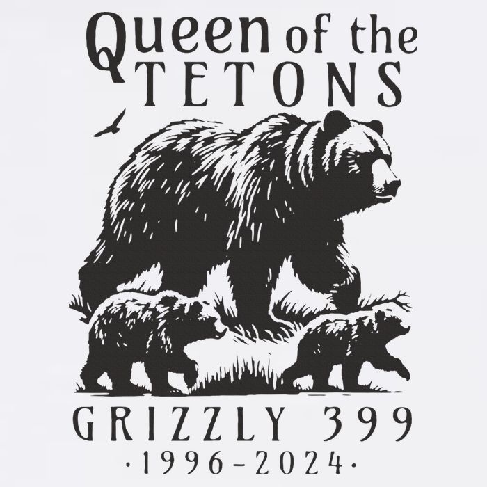 Retro Bear Queen Of The Tetons Grizzly 399 National Park Golf Towel