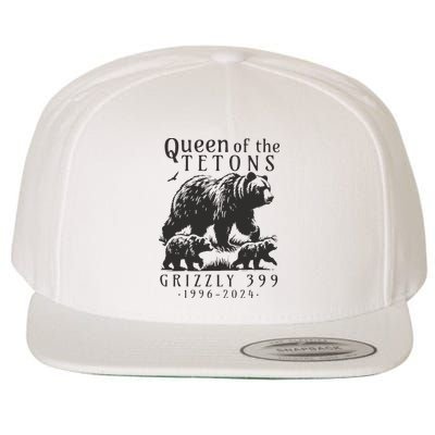 Retro Bear Queen Of The Tetons Grizzly 399 National Park Wool Snapback Cap