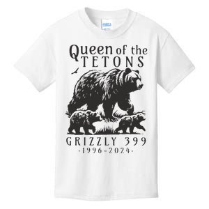 Retro Bear Queen Of The Tetons Grizzly 399 National Park Kids T-Shirt