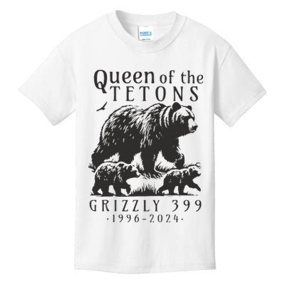 Retro Bear Queen Of The Tetons Grizzly 399 National Park Kids T-Shirt