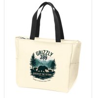 Retro Bear Queen Of The Tetons Grizzly 399 National Park Zip Tote Bag