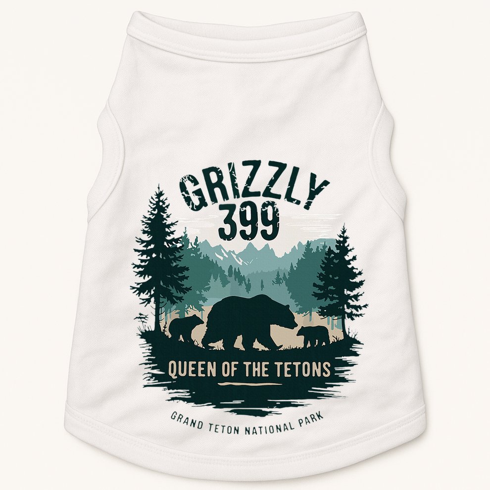 Retro Bear Queen Of The Tetons Grizzly 399 National Park Doggie Tank