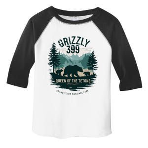 Retro Bear Queen Of The Tetons Grizzly 399 National Park Toddler Fine Jersey T-Shirt