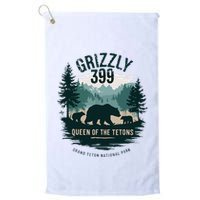 Retro Bear Queen Of The Tetons Grizzly 399 National Park Golf Towel