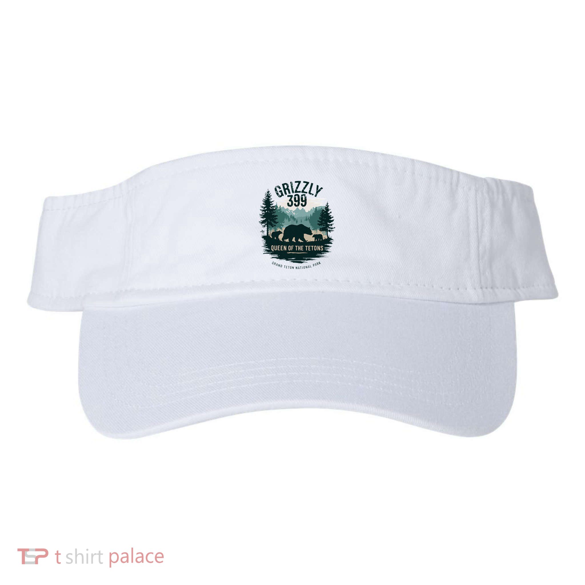 Retro Bear Queen Of The Tetons Grizzly 399 National Park Visor