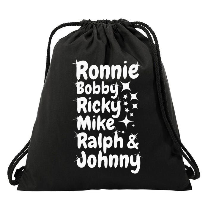 Ronnie Bobby Ricky Mike Ralph And Johnny Drawstring Bag