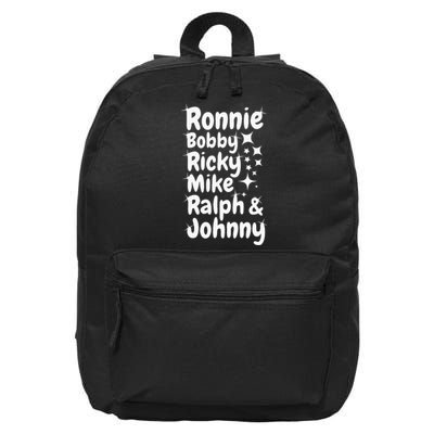 Ronnie Bobby Ricky Mike Ralph And Johnny 16 in Basic Backpack