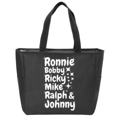 Ronnie Bobby Ricky Mike Ralph And Johnny Zip Tote Bag