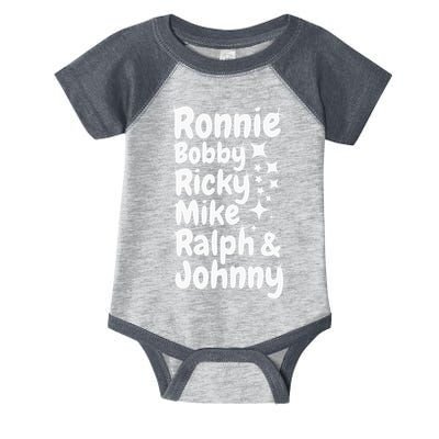 Ronnie Bobby Ricky Mike Ralph And Johnny Infant Baby Jersey Bodysuit