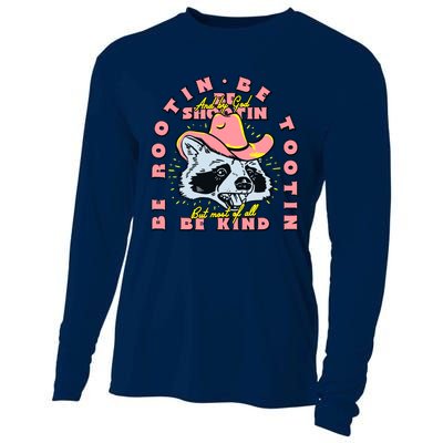 Raccoon Be Rootin Be Tootin Most Of All Be Kind Retro Racoon Cooling Performance Long Sleeve Crew