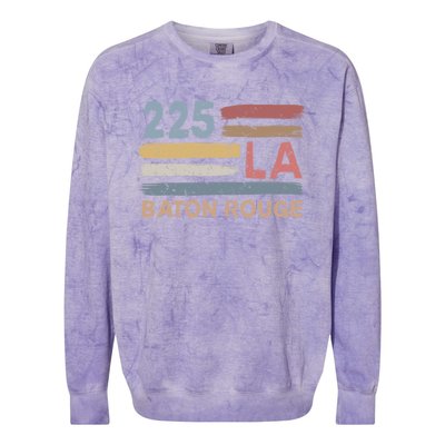 Retro Baton Rouge Area Code 225 Residents State Louisiana Colorblast Crewneck Sweatshirt