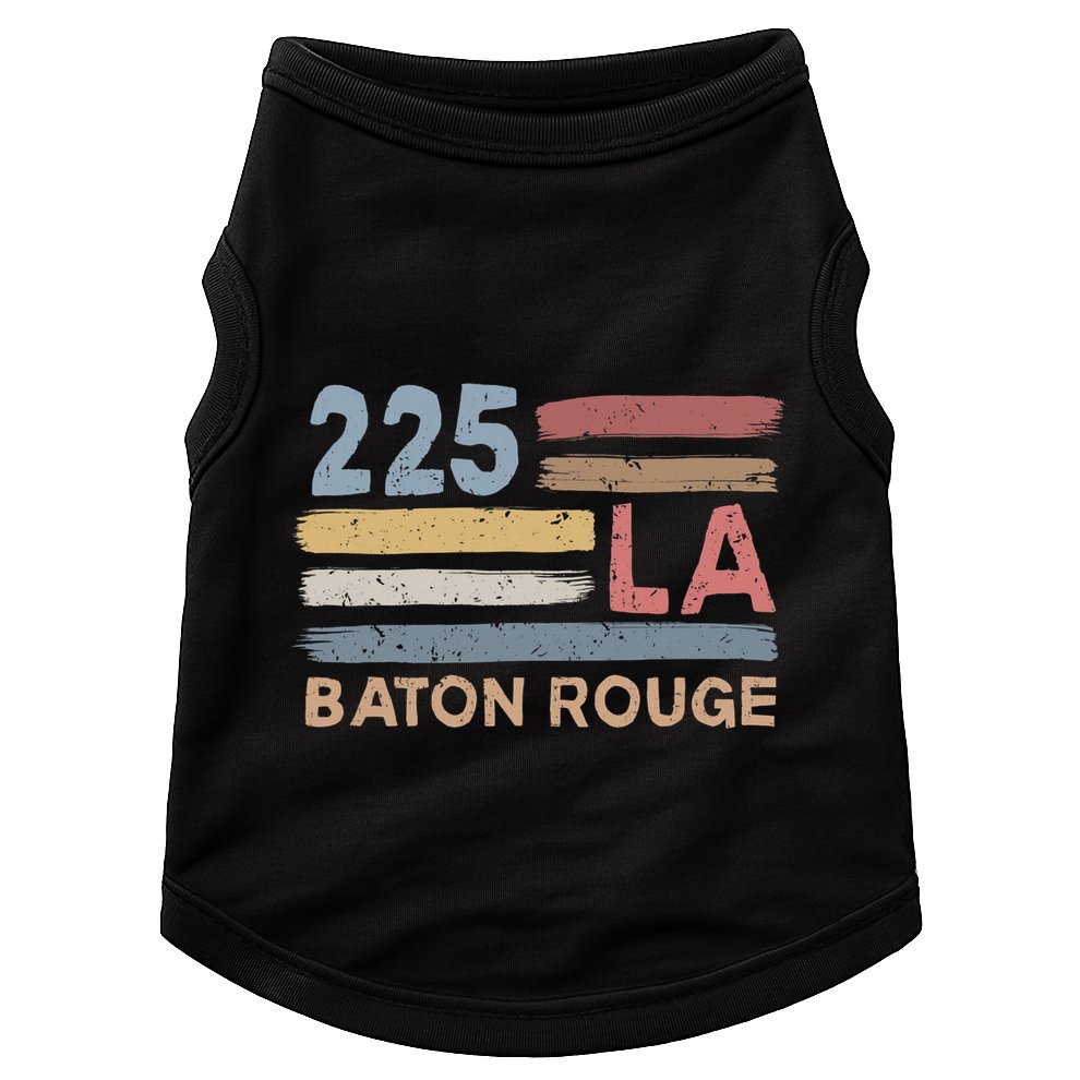 Retro Baton Rouge Area Code 225 Residents State Louisiana Doggie Tank