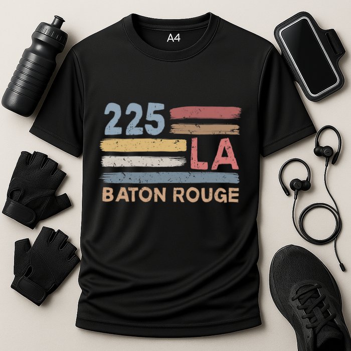 Retro Baton Rouge Area Code 225 Residents State Louisiana Cooling Performance Crew T-Shirt