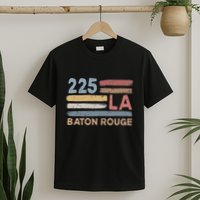 Retro Baton Rouge Area Code 225 Residents State Louisiana T-Shirt