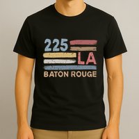 Retro Baton Rouge Area Code 225 Residents State Louisiana T-Shirt