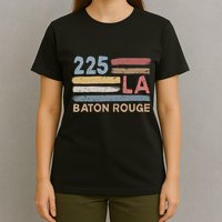 Retro Baton Rouge Area Code 225 Residents State Louisiana T-Shirt