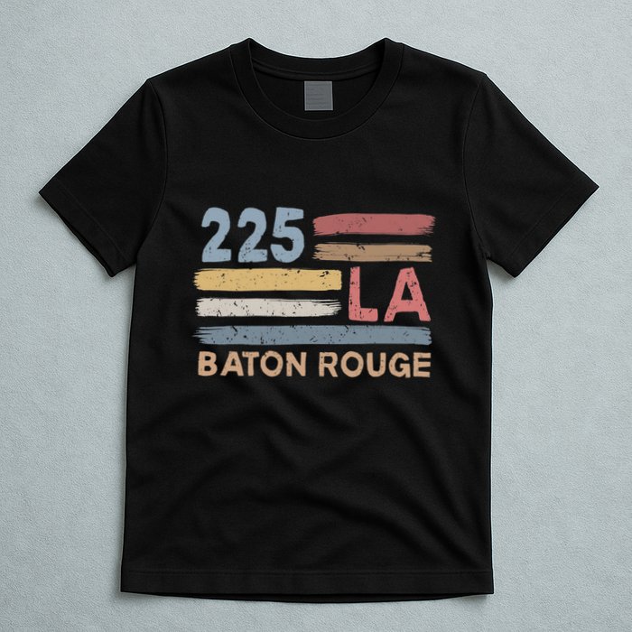 Retro Baton Rouge Area Code 225 Residents State Louisiana T-Shirt