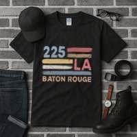 Retro Baton Rouge Area Code 225 Residents State Louisiana Tall T-Shirt