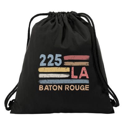 Retro Baton Rouge Area Code 225 Residents State Louisiana Drawstring Bag