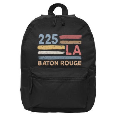 Retro Baton Rouge Area Code 225 Residents State Louisiana 16 in Basic Backpack