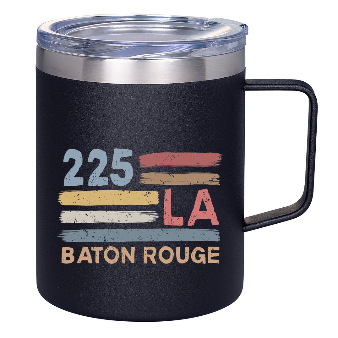 Retro Baton Rouge Area Code 225 Residents State Louisiana 12oz Stainless Steel Coffee Mug