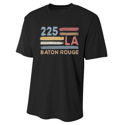 Retro Baton Rouge Area Code 225 Residents State Louisiana Performance Sprint T-Shirt