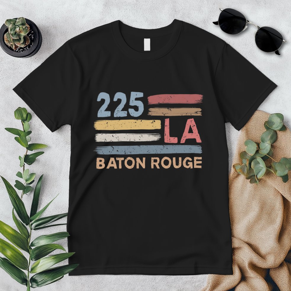 Retro Baton Rouge Area Code 225 Residents State Louisiana Premium T-Shirt
