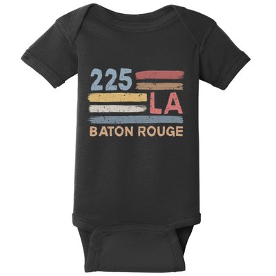 Retro Baton Rouge Area Code 225 Residents State Louisiana Baby Bodysuit