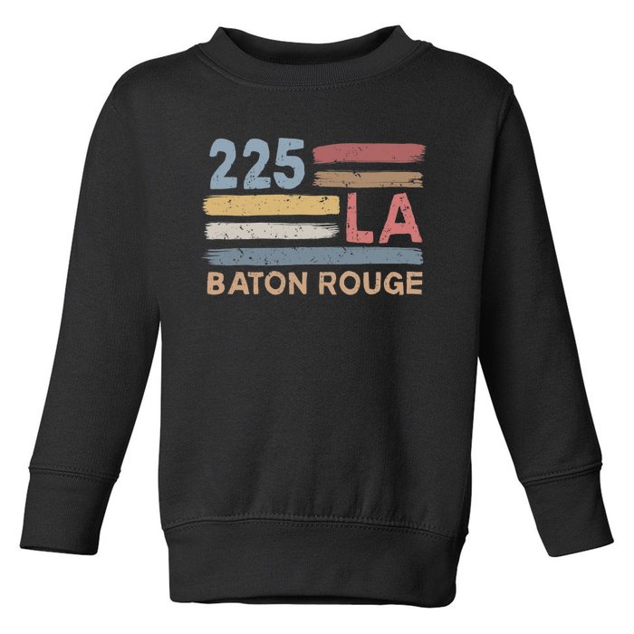 Retro Baton Rouge Area Code 225 Residents State Louisiana Toddler Sweatshirt