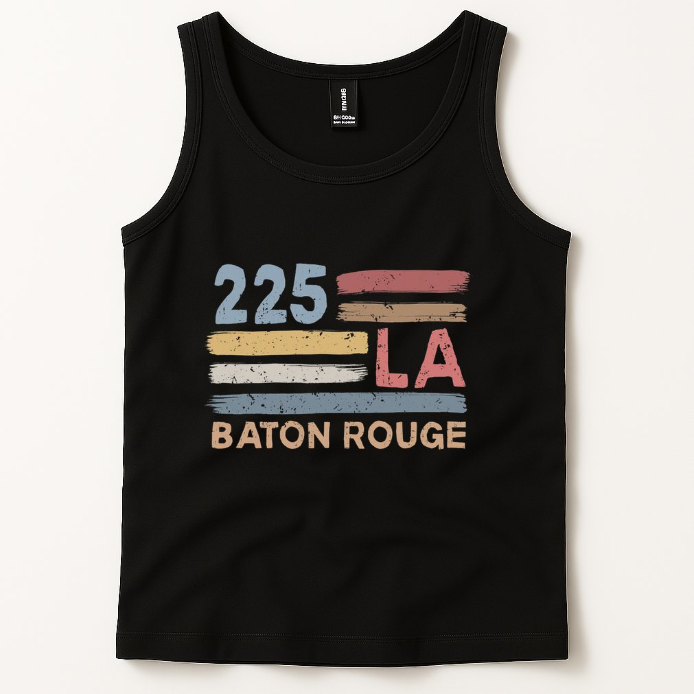 Retro Baton Rouge Area Code 225 Residents State Louisiana Tank Top
