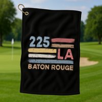Retro Baton Rouge Area Code 225 Residents State Louisiana Golf Towel