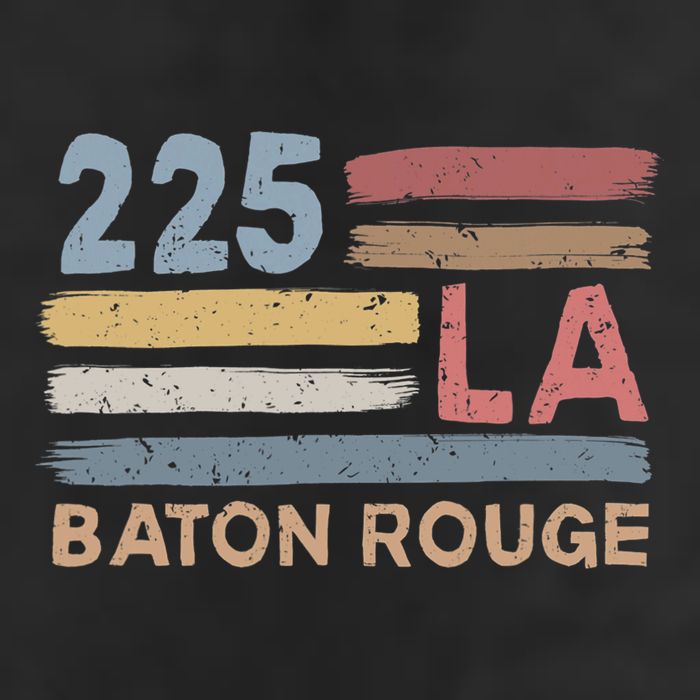 Retro Baton Rouge Area Code 225 Residents State Louisiana Golf Towel