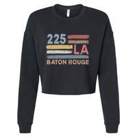 Retro Baton Rouge Area Code 225 Residents State Louisiana Cropped Pullover Crew