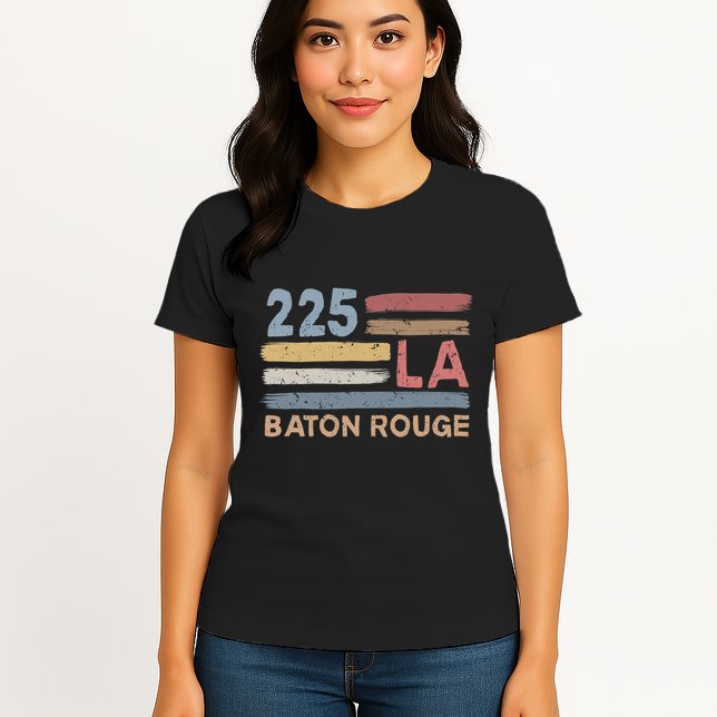 Retro Baton Rouge Area Code 225 Residents State Louisiana Womens T-Shirt