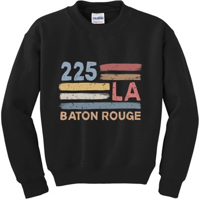 Retro Baton Rouge Area Code 225 Residents State Louisiana Kids Sweatshirt