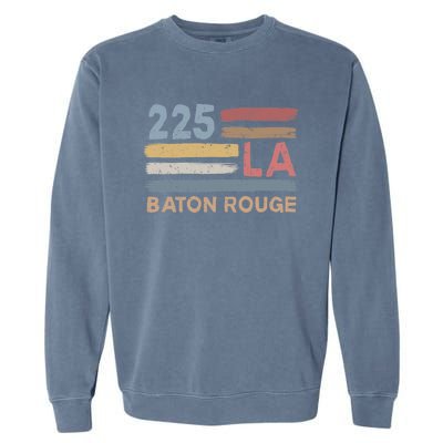 Retro Baton Rouge Area Code 225 Residents State Louisiana Garment-Dyed Sweatshirt