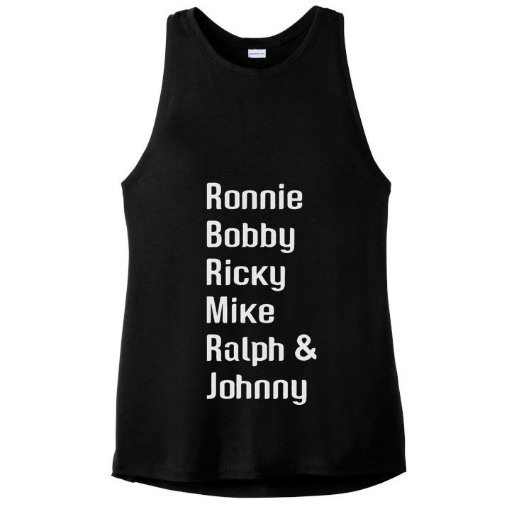 Ronnie Bobby Ricky Mike Ralph And Johnny Retro Vintage Ladies PosiCharge Tri-Blend Wicking Tank
