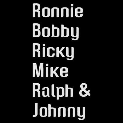 Ronnie Bobby Ricky Mike Ralph And Johnny Retro Vintage T-Shirt