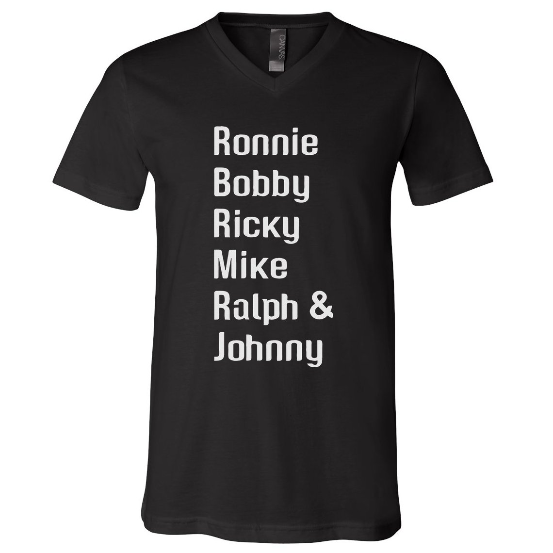 Ronnie Bobby Ricky Mike Ralph And Johnny Retro Vintage V-Neck T-Shirt