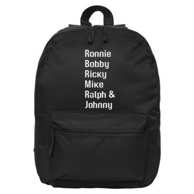 Ronnie Bobby Ricky Mike Ralph And Johnny Retro Vintage 16 in Basic Backpack